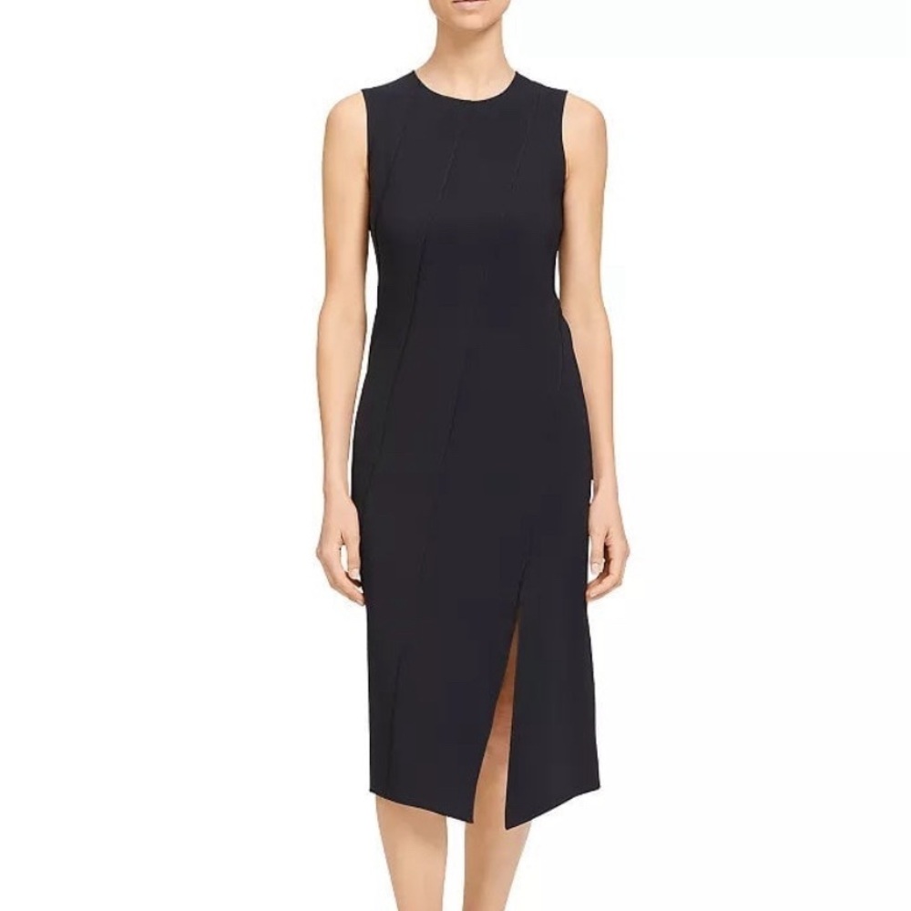 Theory Precision Ponte Bias Seamed Black Dress size P